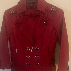 White House Black Market Red Jacket Size 2